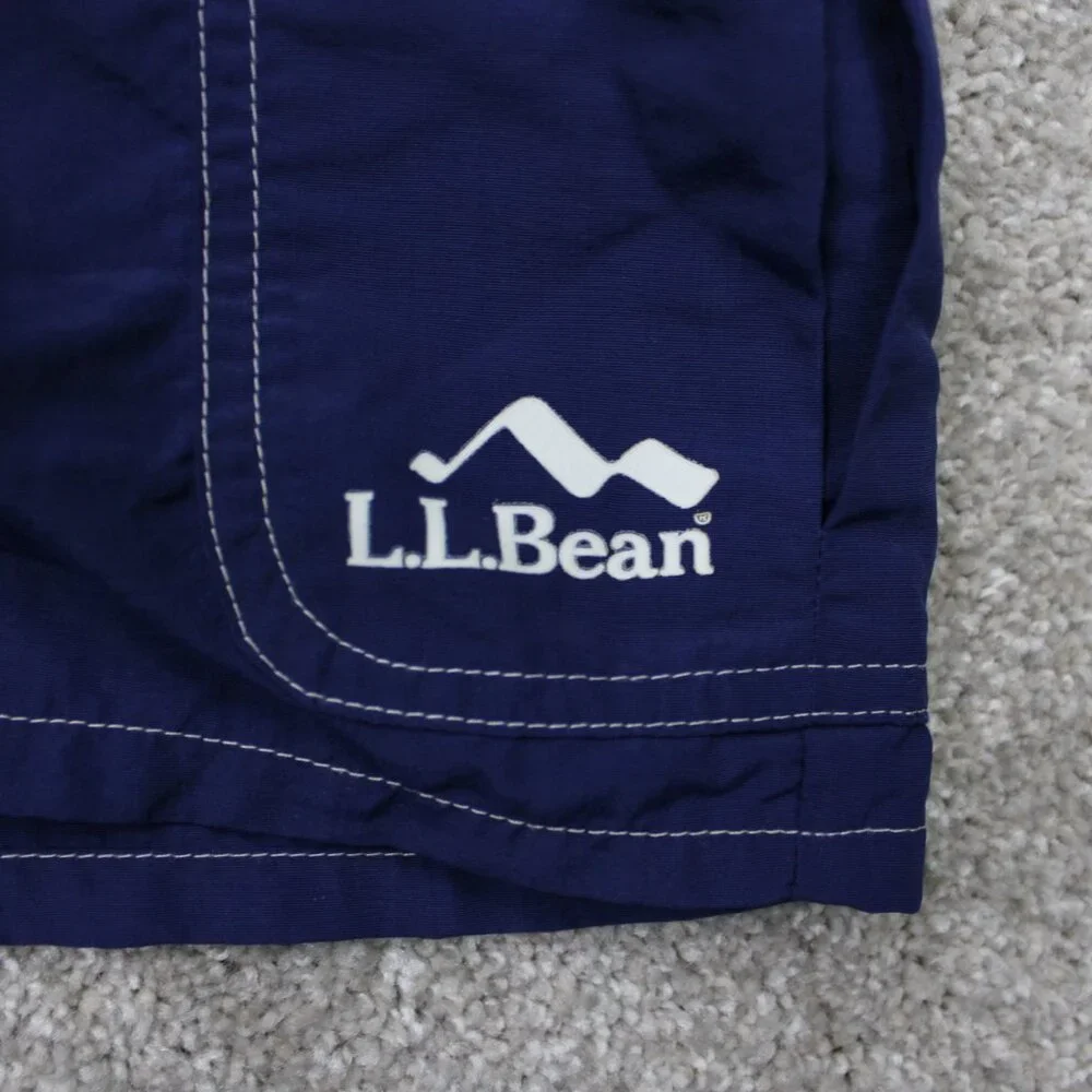 L.L. Bean Cycling Shorts Women Large Blue Inner Padded Cargo Pocket w/ 7